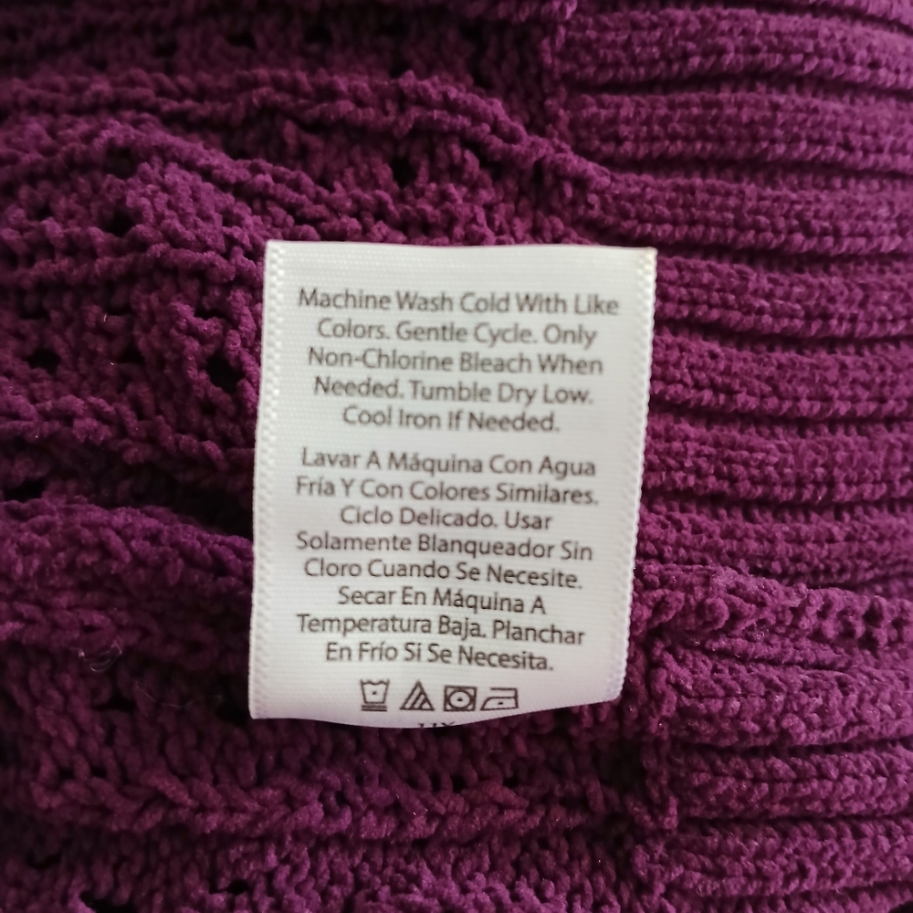 Terra & Sky Womens Open Front Cardigan Size 14W Color Plum Purple - Picture 9 of 9